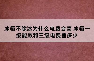 冰箱不除冰为什么电费会高 冰箱一级能效和三级电费差多少